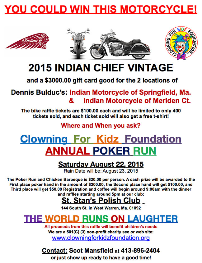 Clowning for Kids Foundation 2015 poker run